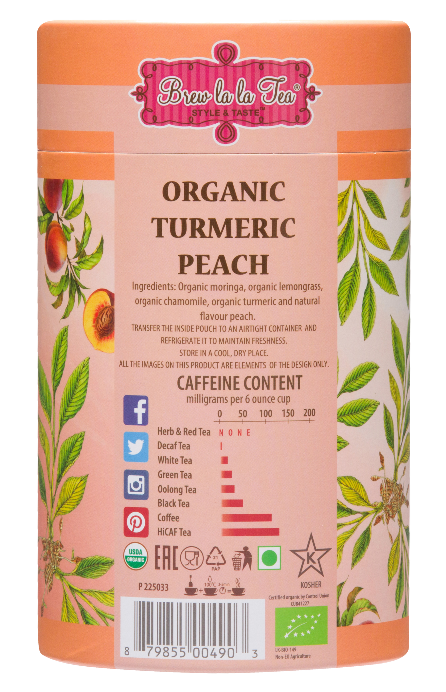 Organic Tumeric Peach Green Tea