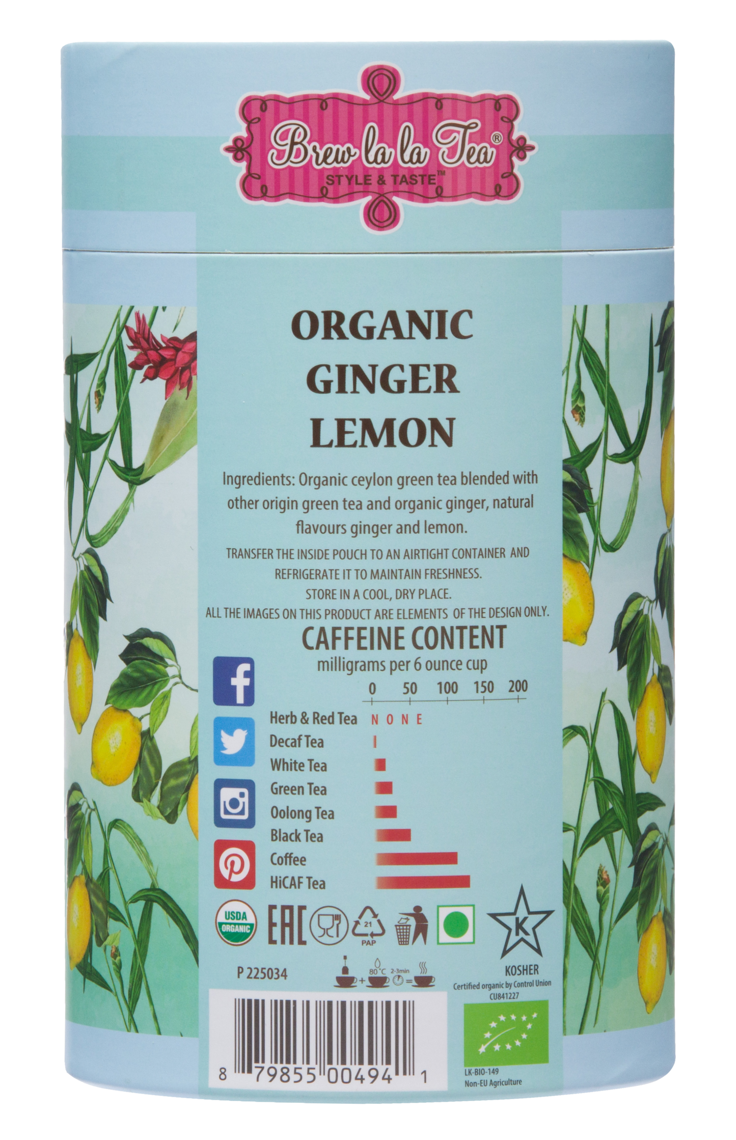 Organic Ginger Lemon Green Tea