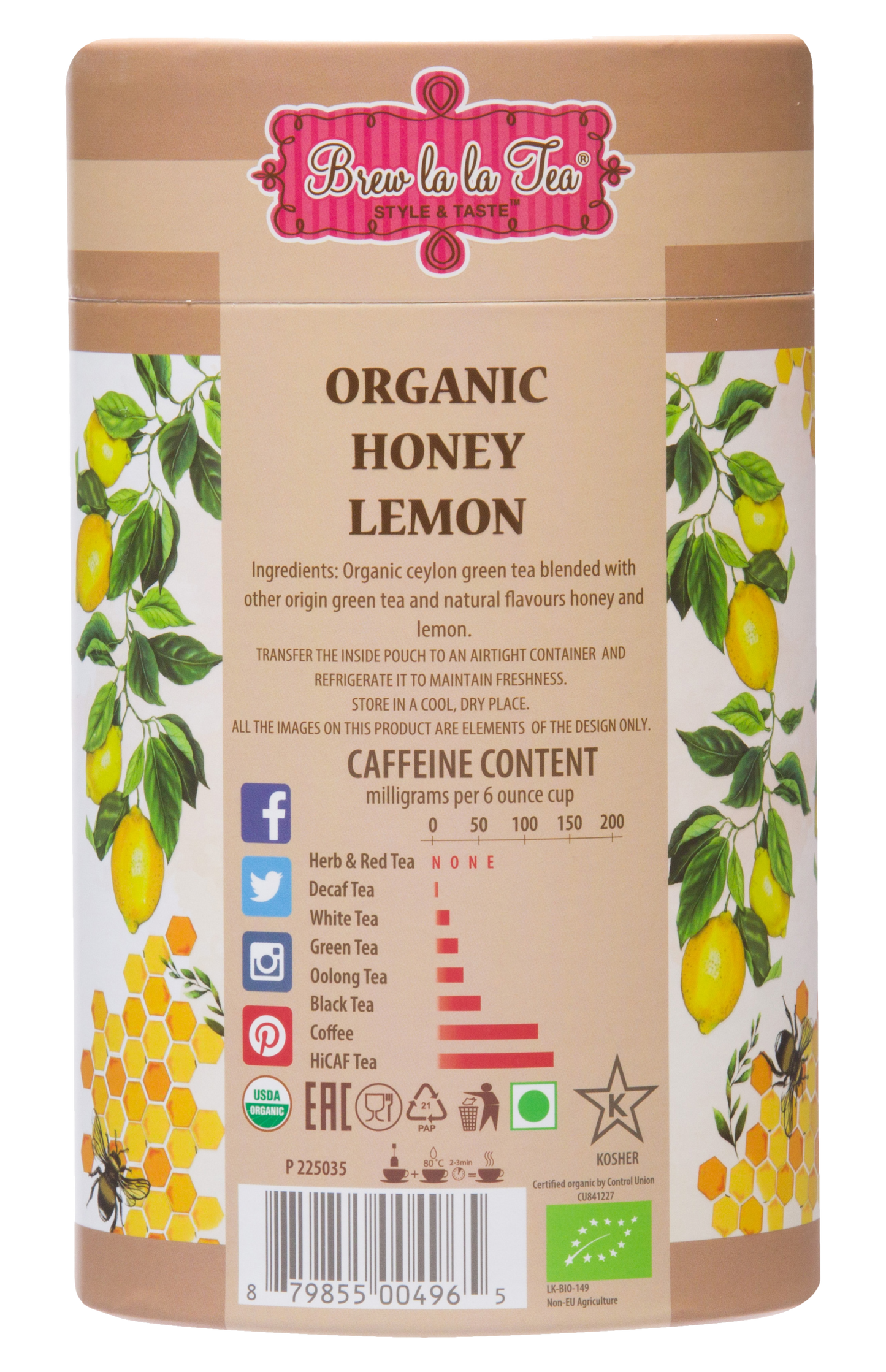 Organic Honey Lemon Green Tea